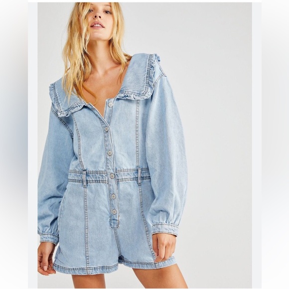 Free People Pants - Free people Denim Romper